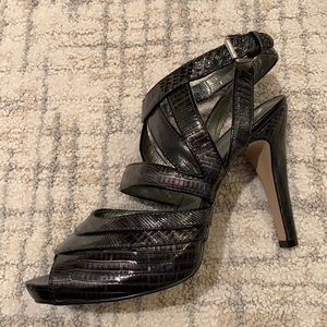 Grey Snakeskin Heels